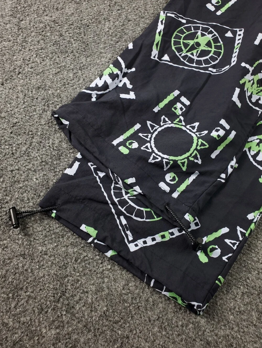Adidas Originals Adventure All Over Print Cargo Pants XL Black Green Compass